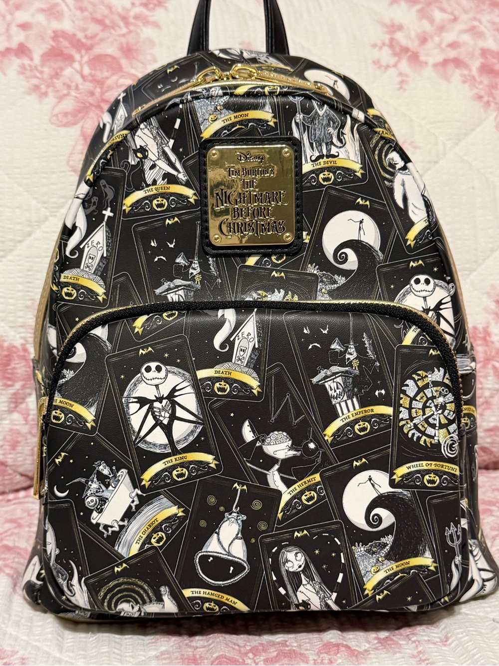 Disney Tim Burton The Nightmare Before Christmas Black and Gold Backpack